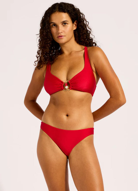 SEAFOLLY Palermo Multi Fit Triangle Bikini Top - Cosmo Red