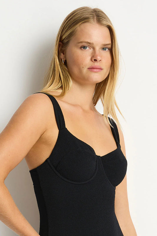 SEA LEVEL La Mer Balconette Bra One Piece - Black