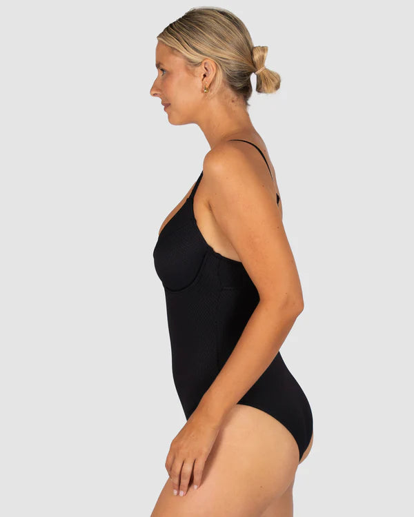BAKU Rococco D/DD Cup Balconette One Piece Swimsuit - Nero