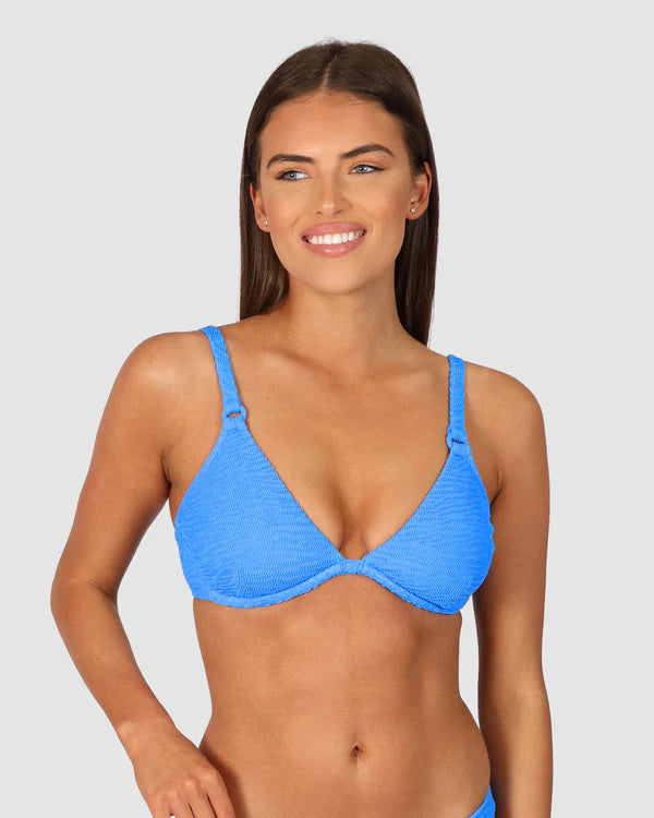BAKU Ibiza D-DD Cup Underwire Triangle Bikini Bra Top - Maya Blue