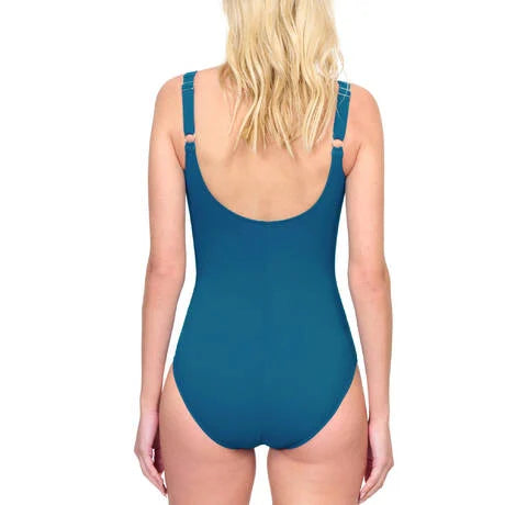 GOTTEX Embrace Full Coverage Square Neck One Piece - Teal