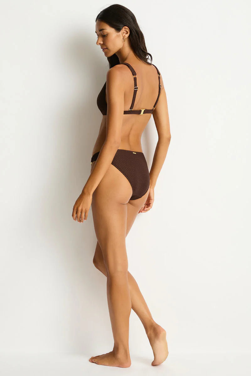 SEA LEVEL Luminara Chain Link Bikini Pant - Cocoa