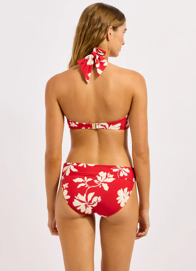 SEAFOLLY Mayflower Halter Bandeau Bikini Top - Cosmo Red