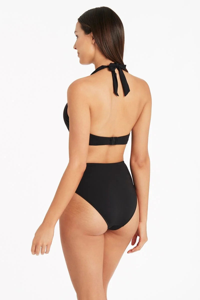 SEA LEVEL SWIM Eco Essentials Retro High Waist Pant - Black (Online Only)