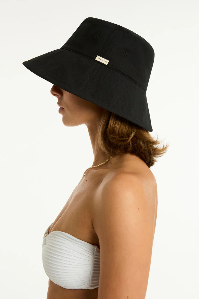SEA LEVEL Canvas Bucket Hat - Black
