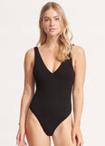 SEAFOLLY Sea Dive Deep V Neck One Piece - Black