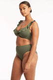 SEA LEVEL SWIM Eco Essentials Retro High Waist Pant- Khaki