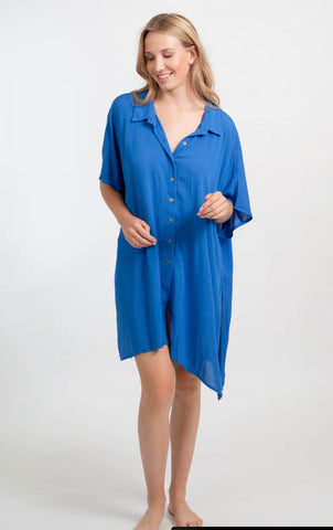 KOY RESORT MIAMI BIG SHIRT- COBALT