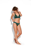 SEAFOLLY QUILTED LONGLINE TRI BIKINI TOP FOREST