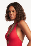 SEA LEVEL SWIM Eco Essentials Keyhole Halter One Piece