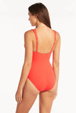 SEA LEVEL SWIM Vesper Longline One Piece- Tangerine