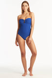 SEA LEVEL SWIM Spinnaker U Bar Bandeau One Piece- Royal