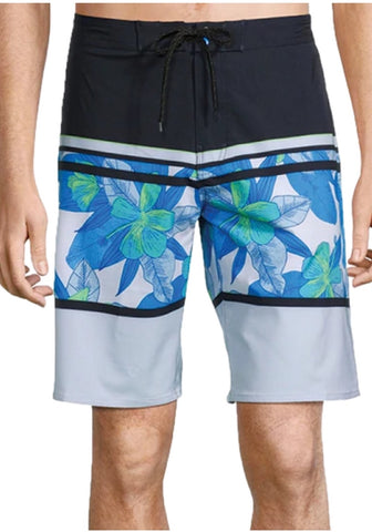 Burnside Classic Stretch Floral Board Shorts- Grey