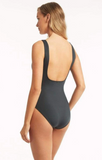 SEA LEVEL SWIM LOLA SHIMMER SQUARE NECK ONE PIECE