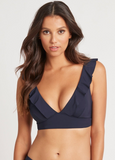 SEA LEVEL SWIM  ESSENTIALS FRILL BRA TOP- NIGHT SKY