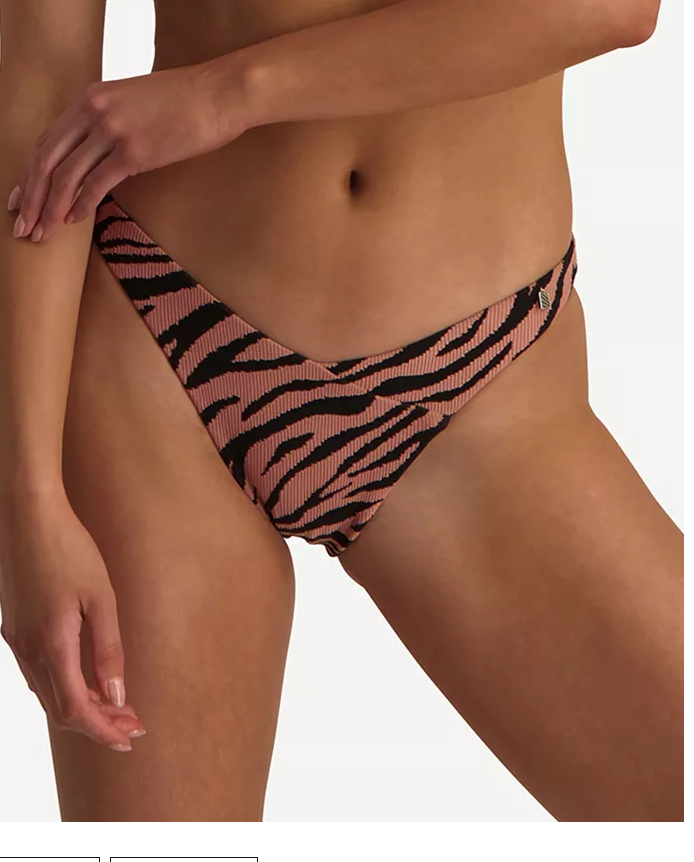 BEACHLIFE ROSE ZEBRA V-detail bikini bottom