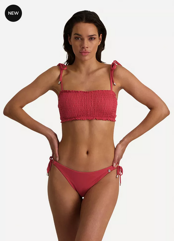 BEACHLIFE Cardinal Red Smock Bikini Top