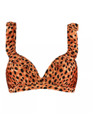 BEACHLIFE Leopard Spots ruffle bikini top