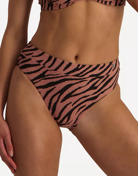 BEACHLIFE Rose Zebra high waist bikini bottom