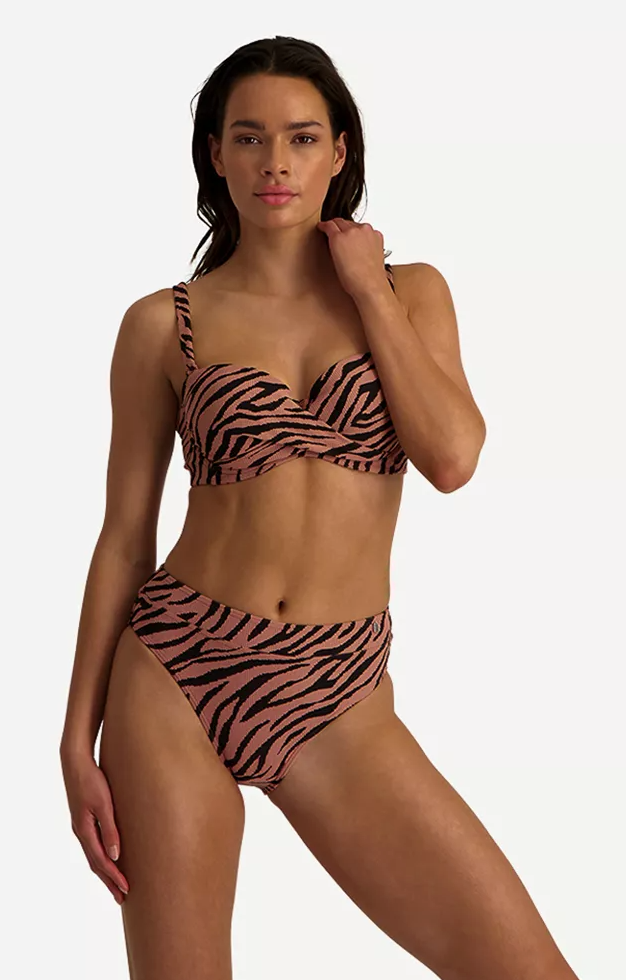 Zebra print high waisted 2025 bikini