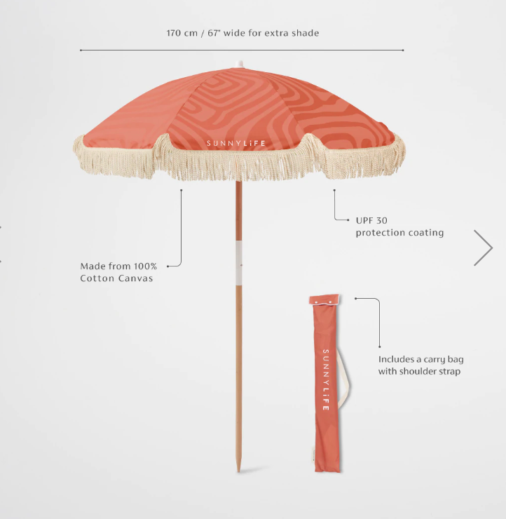 sunnylife LUXE BEACH UMBREALL TERRACOTTA