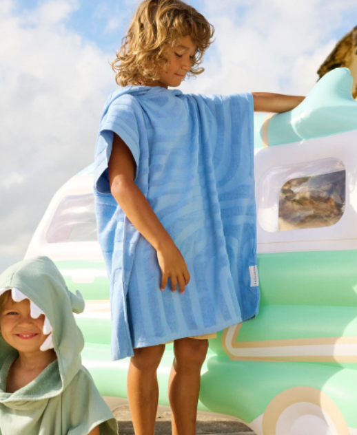 sunnylife TERRY HOODED TOWEL 6-9 BLUE (online exclusive)