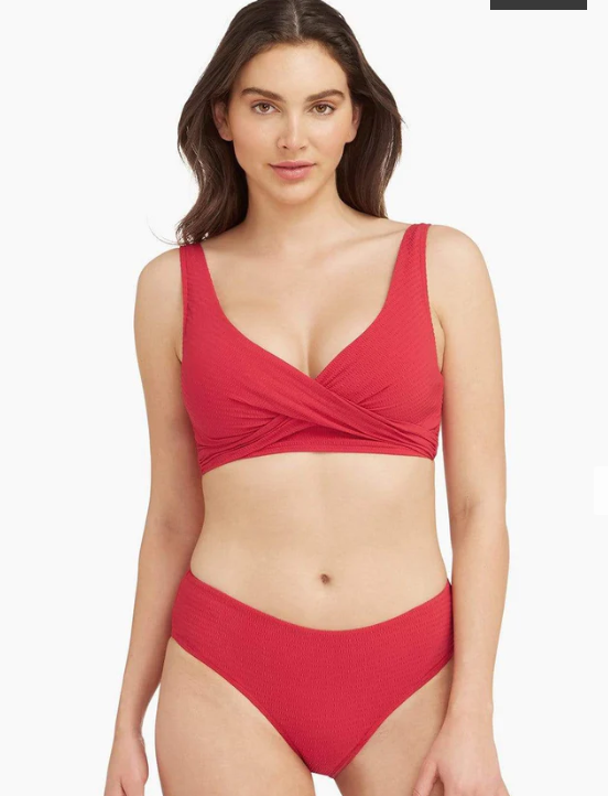 SEA LEVEL SWIM Messina Mid Bikini Pant- RED