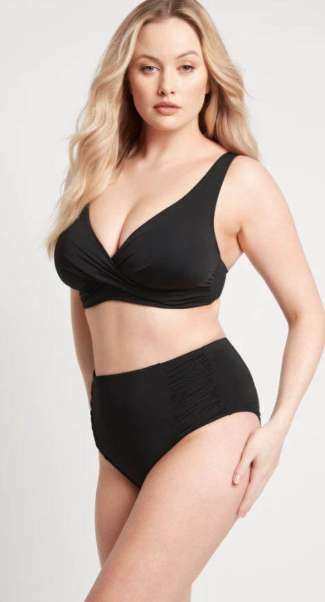 SEA LEVEL Eco Essentials G Cup Cross Front Bra Top- BLACK