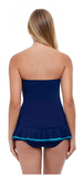 Profile by Gottex Tutti Frutti Bandeau Swimdress One Piece- Navy