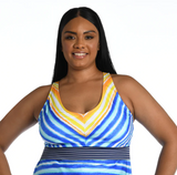 24th & Ocean Ocean Stripe Underwire Crossback Tankini