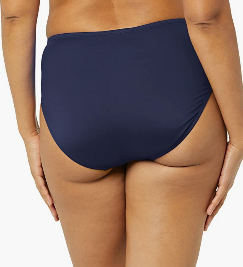 24th & Ocean Solid Mid Waist Hipster Bikini Bottom- Midnight