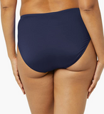 24th & Ocean Solid Mid Waist Hipster Bikini Bottom- Midnight