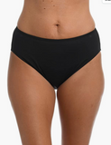 24th & Ocean Solid Mid Waist Hipster Bikini Bottom- Black