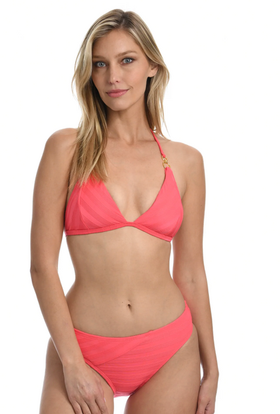 LA BLANCA Linea Costa Halter Triangle Top- Coral Sun