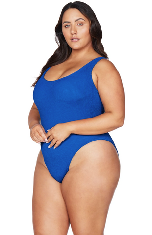 ARTESANDS Artisan Blue Eco Kahlo Crinkle Fabrication One Size One Piece