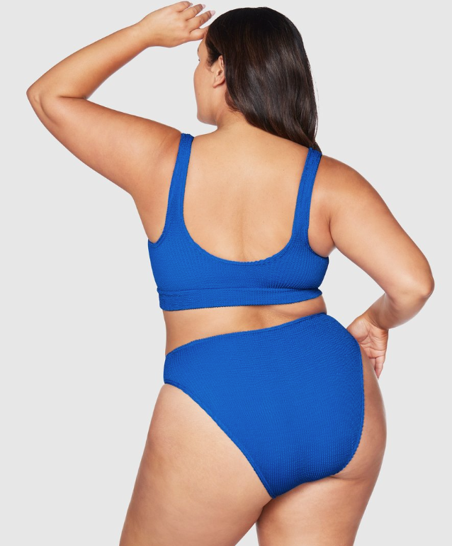 ARTESANDS Artisan Blue Eco Kahlo Crinkle Fabrication One Size Bikini Set