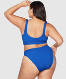 ARTESANDS Artisan Blue Eco Kahlo Crinkle Fabrication One Size Bikini Set