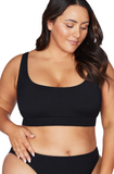 ARTESANDS Arte Black Eco Kahlo Crinkle Fabrication One Size Bikini Set