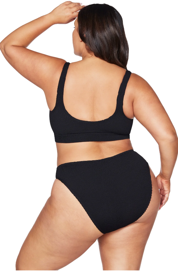 ARTESANDS Arte Black Eco Kahlo Crinkle Fabrication One Size Bikini Set