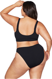 ARTESANDS Arte Black Eco Kahlo Crinkle Fabrication One Size Bikini Set