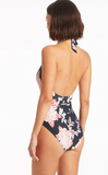 SEA LEVEL SWIM Martini V-Neck Halter One Piece