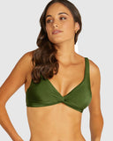 BAKU GLIMMER D/DD TWIST BRALETTE BIKINI TOP kaki