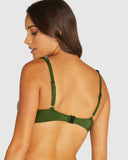 BAKU GLIMMER D/DD TWIST BRALETTE BIKINI TOP kaki