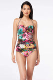 BLEU ROD BEATTIE Run Wild Draped Bandeau Tankini Top