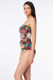 BLEU ROD BEATTIE Run Wild Draped Bandeau Tankini Top