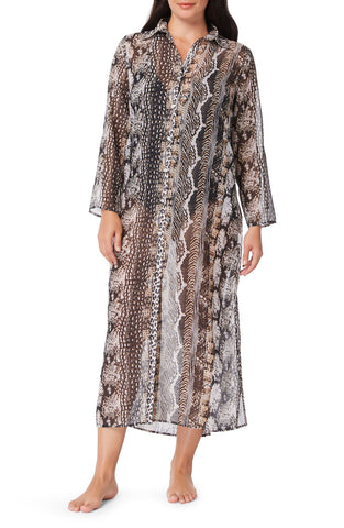 BLEU ROD BEATTIE Walk On The Wild Side Chiffon Cover-Up Shirtdress