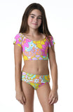 Hobie Girls Kids' Woodstock Print Two-Piece Swimsuit