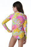 Hobie Girls Kids' Woodstock Two-Piece Rashguard Swimsuit
