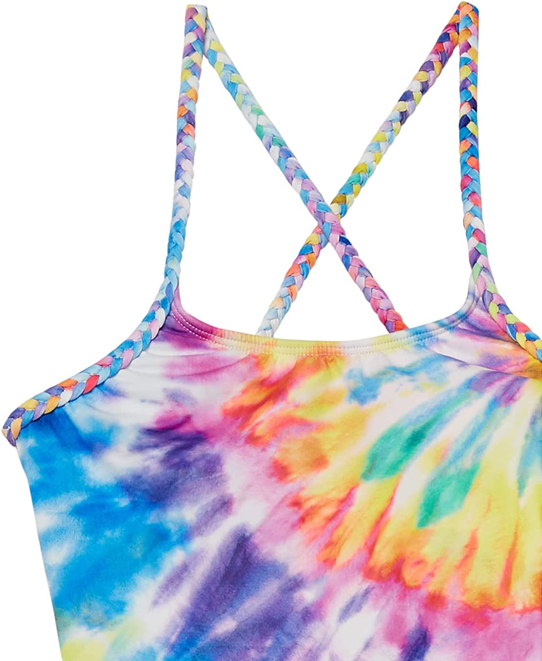 Hobie Girls Tie-Dye Braided Trim Hankini Two-Piece Swimsuit