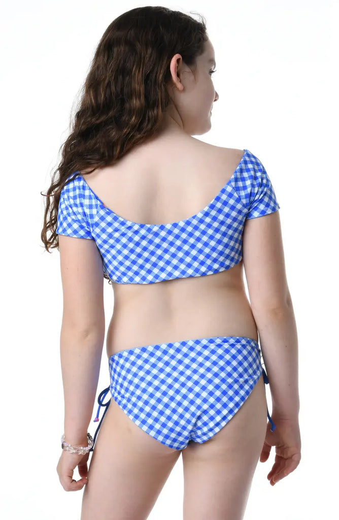Hobie Girls Kids' Strawberry Ruched Reversible Two-Piece Swimsuit